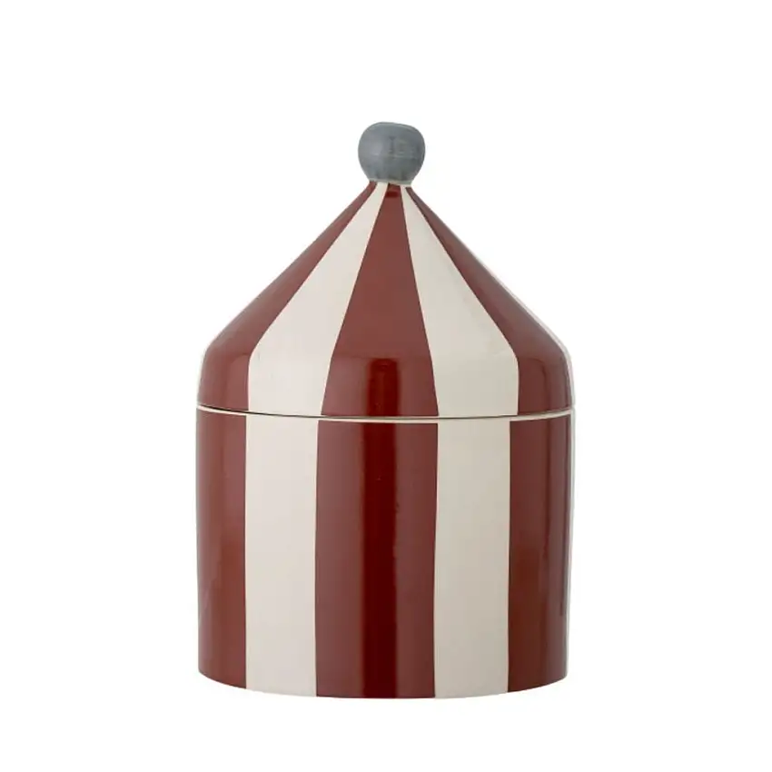 Bloomingville MINI Cimmi Glas mit Deckel H: 26 cm - Steingut/Rot OUTLET