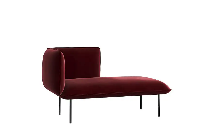 Woud Nakki Lobby Chaiselongue Linkes Modul L: 150 cm - Bordeaux Rød