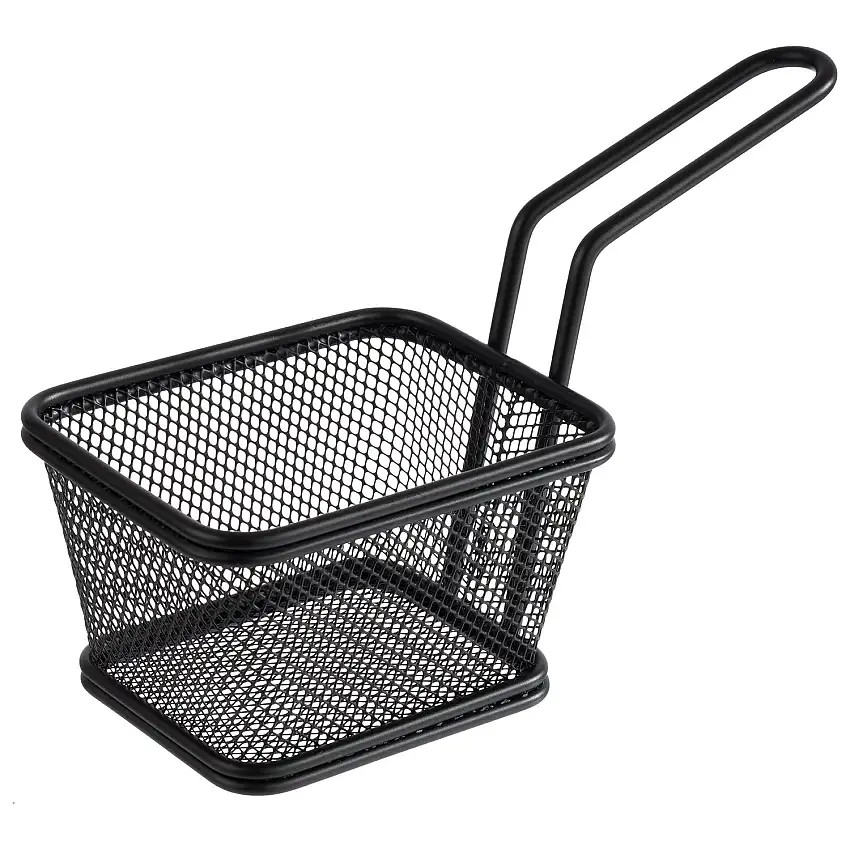 Servier-Frittierkorb SNACKHOLDER, Edelstahl, 10 x 8,5 x 6,5 cm, Fb. schwarz-matt