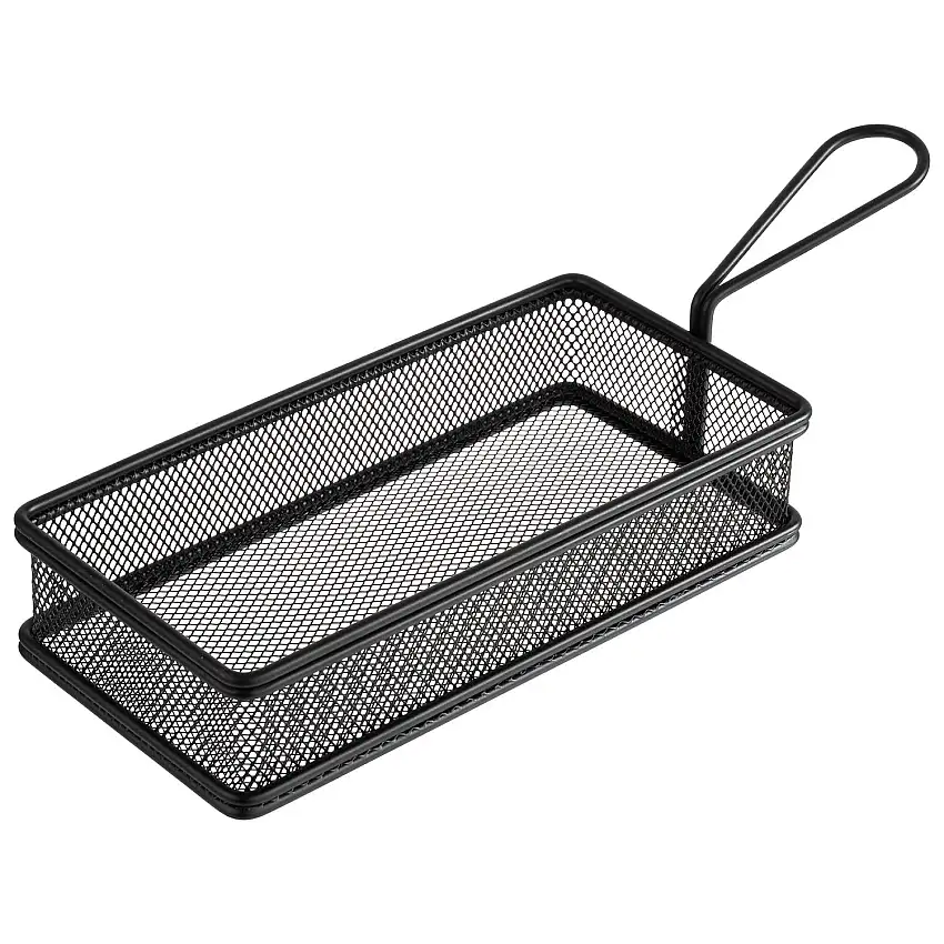 Servier-Frittierkorb SNACKHOLDER, Edelstahl, 21,5 x 10,5 x 4,5 cm, Fb. schwarz-matt