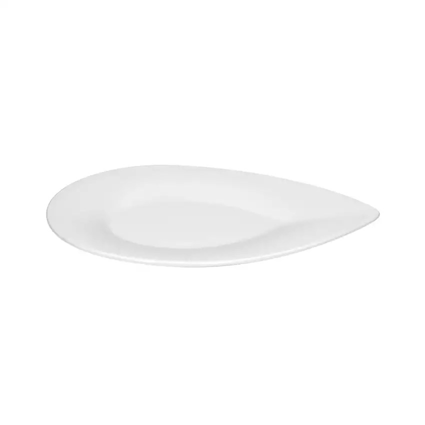 Bauscher, Avantgarde - Platte Tropfen, uni, weiss, 20 cm