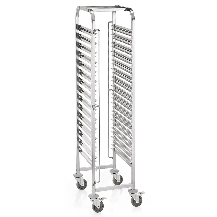 WAS Regalwagen CANTINA GN 1/1 für 15 Behälter/30 Tabletts, 55 x 38 x 171 cm, Chr
