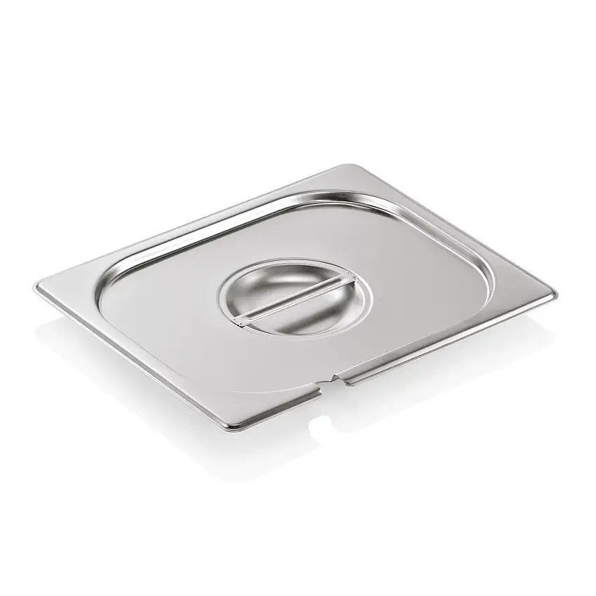 WAS GN Deckel GN SELECT 1/2, mit Löffelaussparung, Chromnickelstahl 18/8