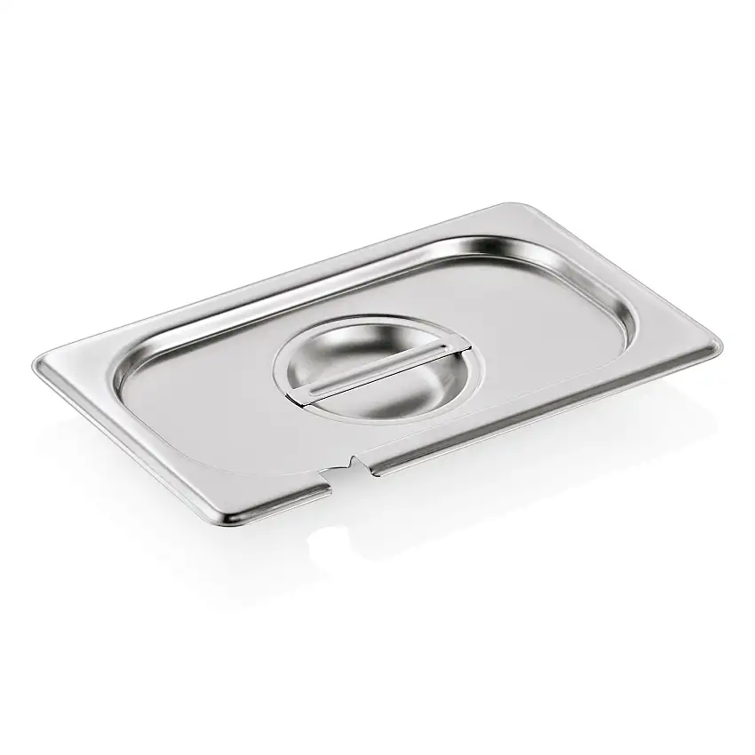 WAS GN Deckel GN SELECT 1/4, mit Löffelaussparung, Chromnickelstahl 18/8