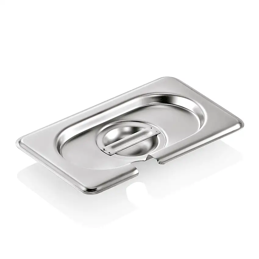 WAS GN Deckel GN SELECT 1/9, mit Löffelaussparung, Chromnickelstahl 18/8