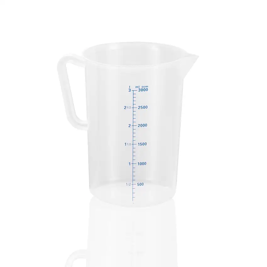 WAS Messbecher, Ø 16,2 cm, 3 ltr., mit 100 ml Skalierung, Polypropylen