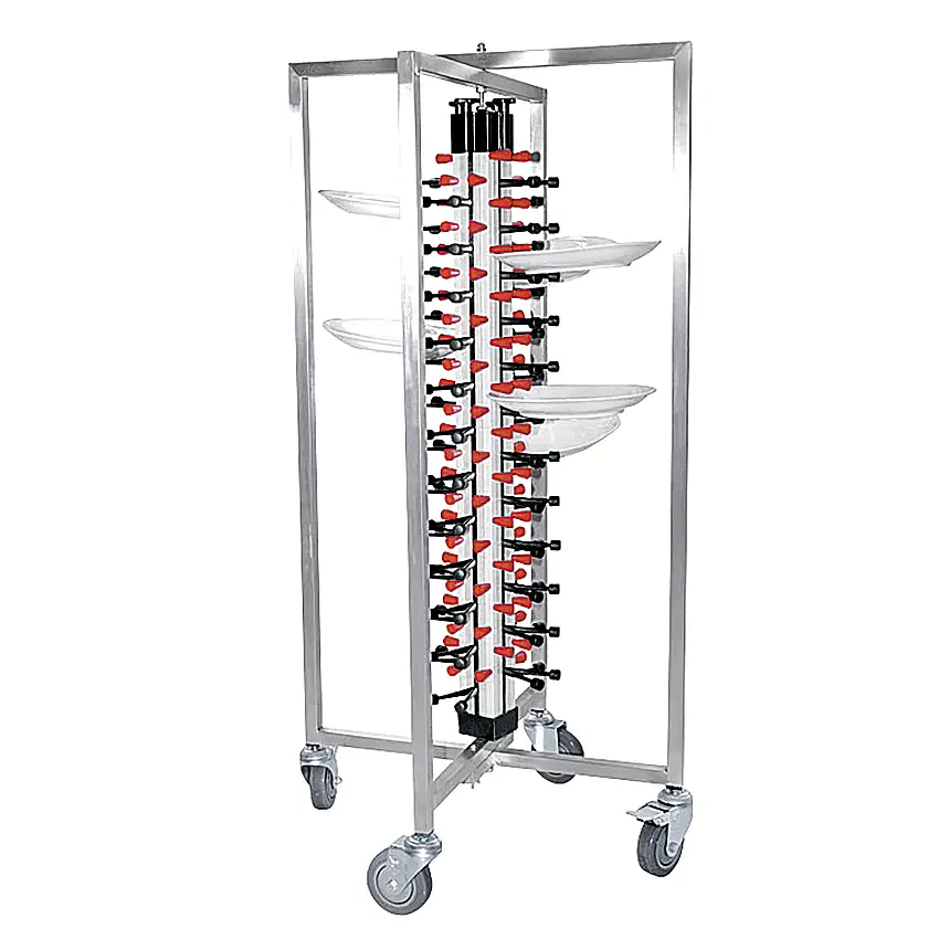 WAS Tellerstapelsystem für 48 Teller, 65 x 59 x 126 cm 65 x 59 x 126 cm, Alumini