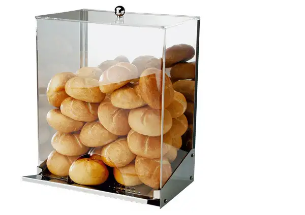 APS Brötchen-Spender -Inox- ca. 32,5 x 27,5 cm, Höhe 55 cm, Deckel ca. 33 x 21,5