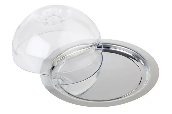 APS Tablett mit Haube -FINESSE- Ø 22 cm, H: 9,5 cm , 18/0 Edelstahl
