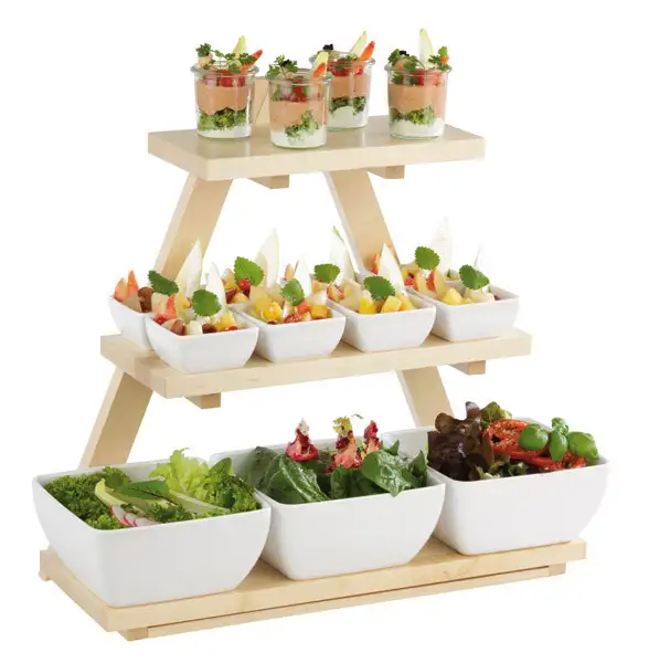 APS Buffetgestell -TRIANGLE- 53 x 21 cm, H: 50 cm , Ahorn, massiv