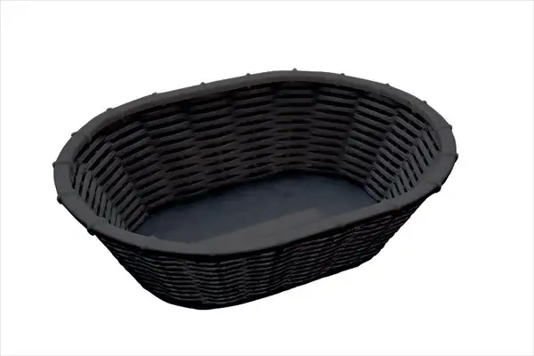 APS Brot- und Obstkorb 23 x 17 cm, H: 6,5 cm, oval , Polypropylen, schwarz
