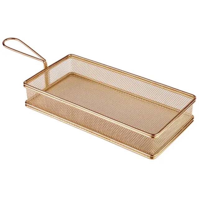 APS Servier-Frittierkorb 26 x 13 cm, H: 5 cm , Edelstahl, Gold-Look 26 x 13 cm,