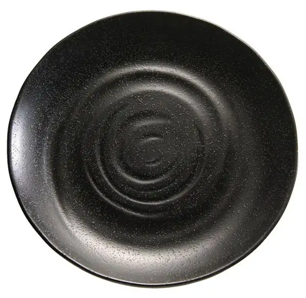 APS Tablett -ZEN- Ø 28 cm, H: 3 cm , Melamin, schwarz, Steinoptik Ø 28 cm, H: 3