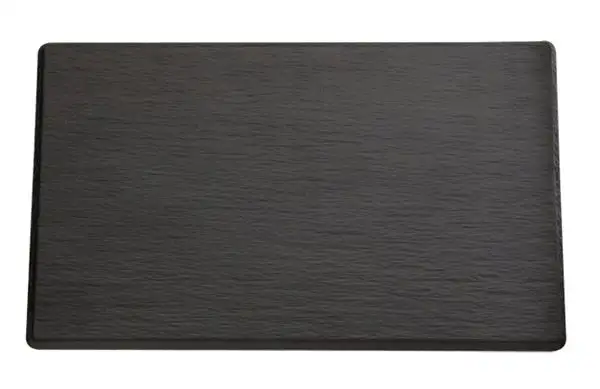 APS GN 1/3 Tablett -SLATE- 32,5 x 17,5 cm, H: 1 cm , Melamin, schwarz, Schieferl