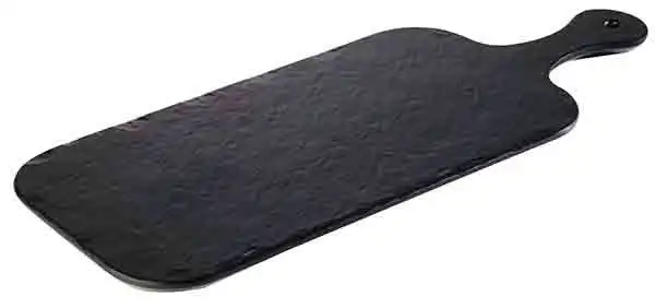 APS Tablett -SLATE ROCK- 40 x 20 cm, H: 1,5 cm , Melamin, schwarz, Schieferlook