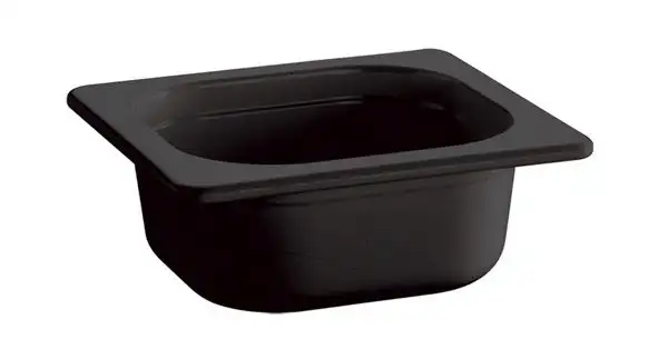 APS GN 1/6 Behälter - ECO LINE- 17,6 x 16,2 cm, Tiefe: 100 mm , Melamin, schwarz