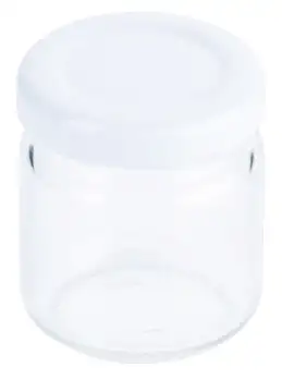 Contacto 8 Stück Marmeladenglas 50 ml mit weißem Deckel, im Tray