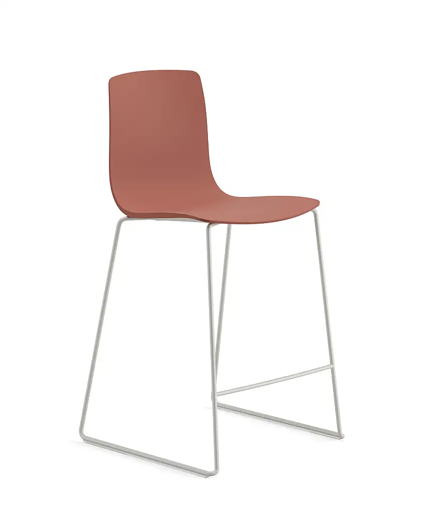 Arper - Aava 02 Barhocker, höhe 65 cm, kunststoff, schneeweiß / rost #7605