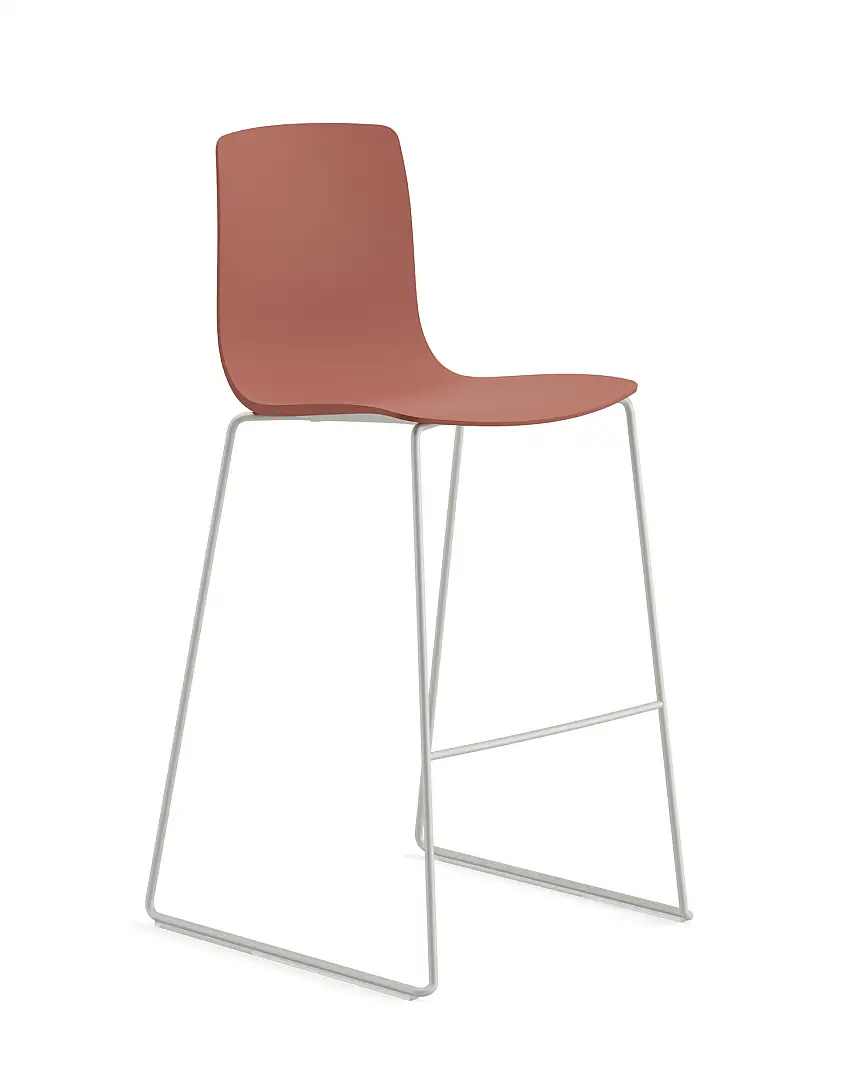 Arper - Aava 02 Barhocker, höhe 75 cm, kunststoff, schneeweiß / rost #7606