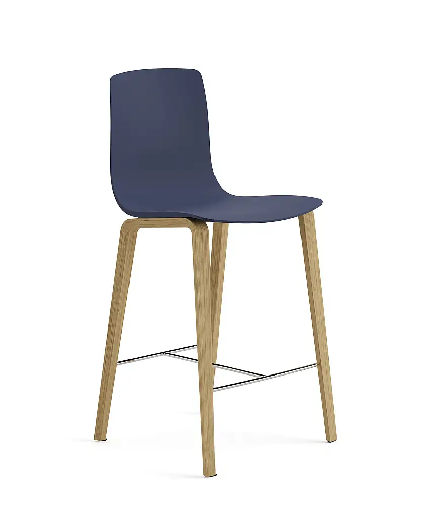 Arper - Aava 02 Barhocker, höhe 65 cm, kunststoff, eiche natur / neptunblau #7607