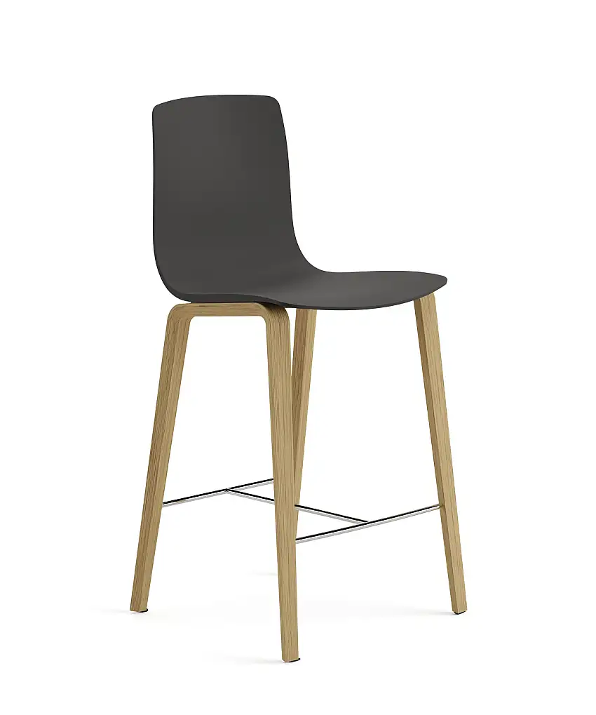 Arper - Aava 02 Barhocker, höhe 65 cm, kunststoff, eiche natur / schwarz #7607