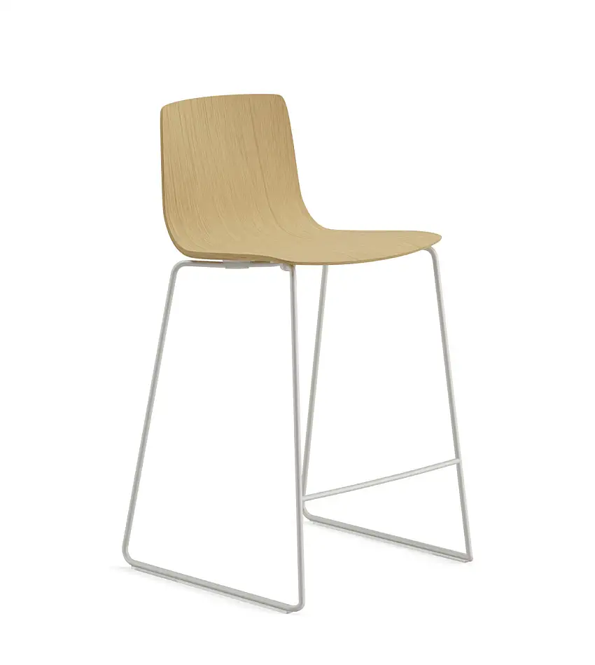 Arper - Aava 02 Barhocker, höhe 65 cm, holz, schneeweiß / eiche natur #7628