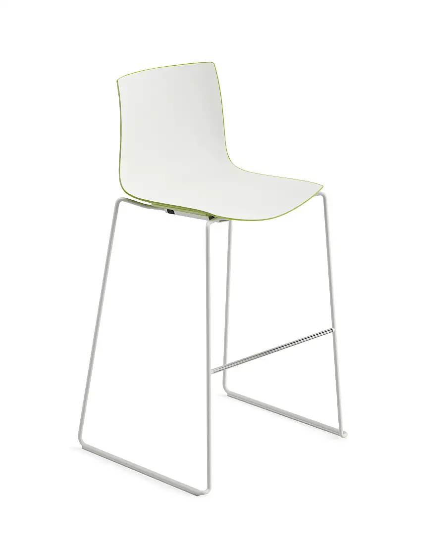Arper - Catifa 46 Barhocker, höhe 76 cm, zweifarbig, weiß / weiß-grün #0471