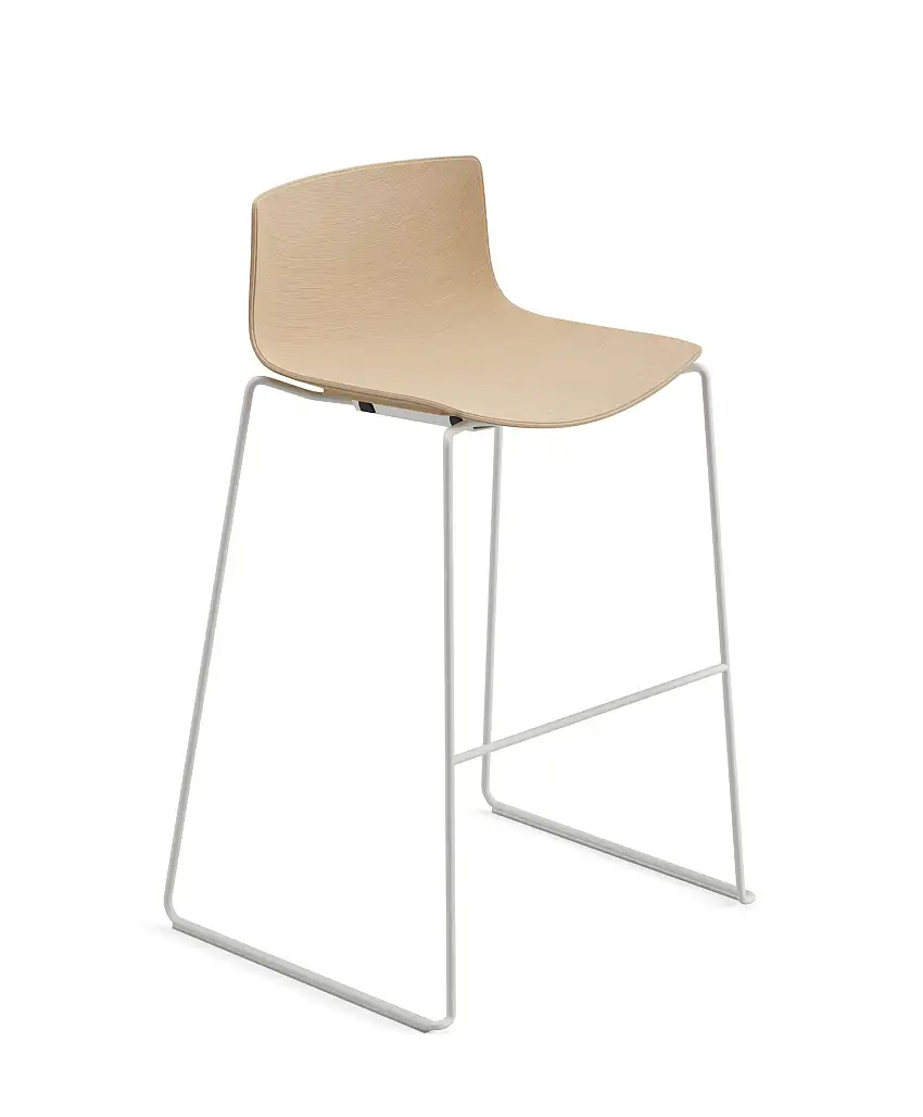 Arper - Catifa 46 Barhocker, höhe 76 cm, holz, weiß / eiche natur #0571