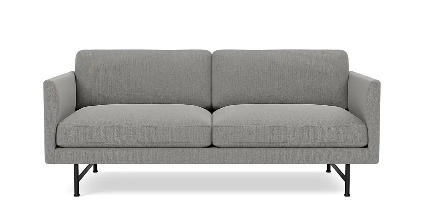 Fredericia - Calmo Sofa 2-Sitzer, 80 cm, schwarz / re-wool 128