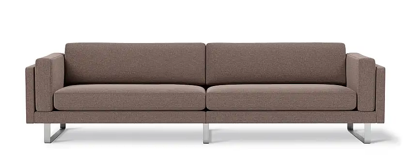 Fredericia - EJ280 Sofa 4-Sitzer, brushed chrom / erik, 9998 broken grey