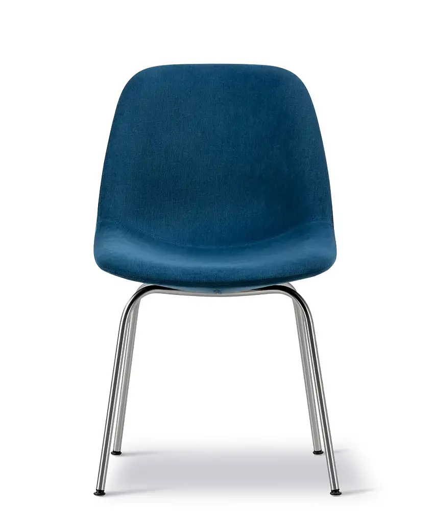 Fredericia - Eyes 4 Leg Chair, brushed steel / gentle 873