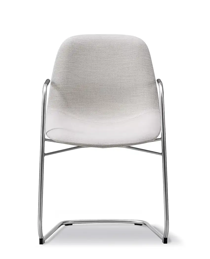 Fredericia - Eyes Cantilever Armlehnstuhl, brushed steel / clay 12