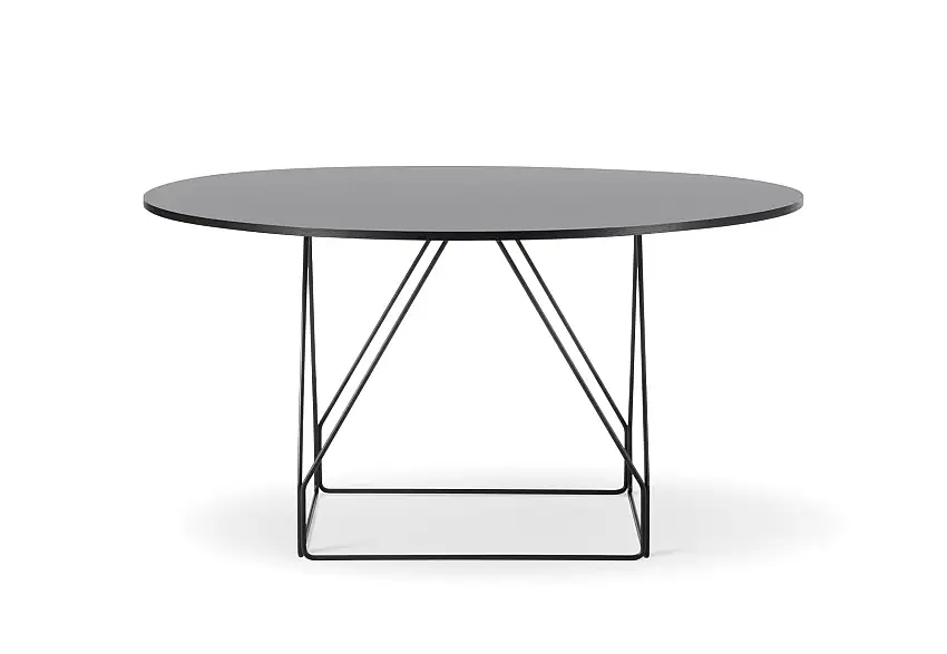 Fredericia - JG Esstisch, Ø 140 cm, schwarz / linoleum schwarz