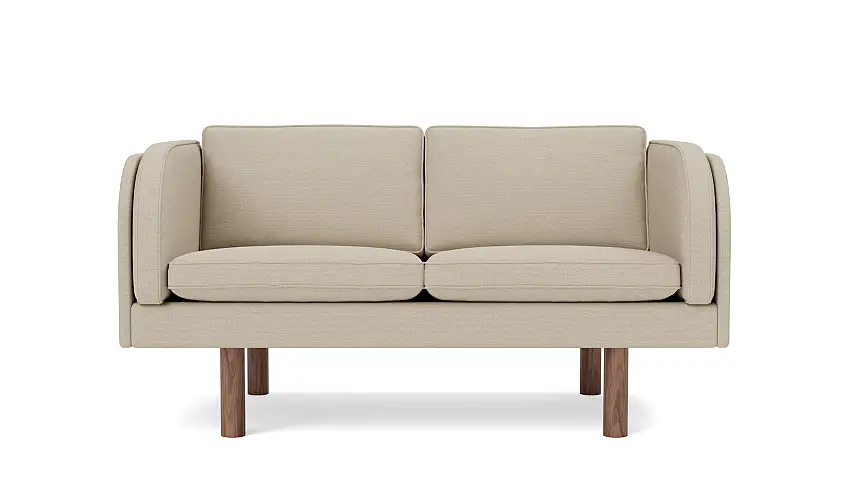 Fredericia - JG Sofa 2-Sitzer, walnuss geölt / grand linen natur 0024