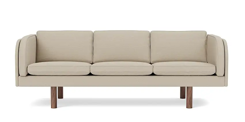 Fredericia - JG Sofa 3-Sitzer, walnuss geölt / grand linen natur 0024