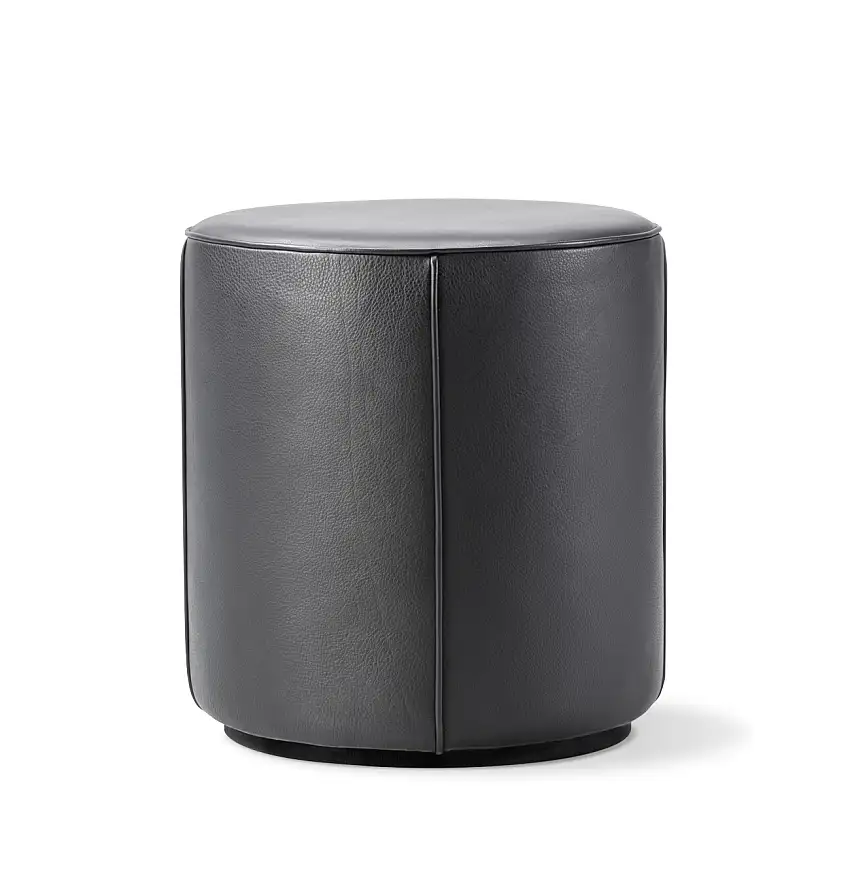 Fredericia - Mono Pouf, Ø 39 cm, leder omni 301 schwarz