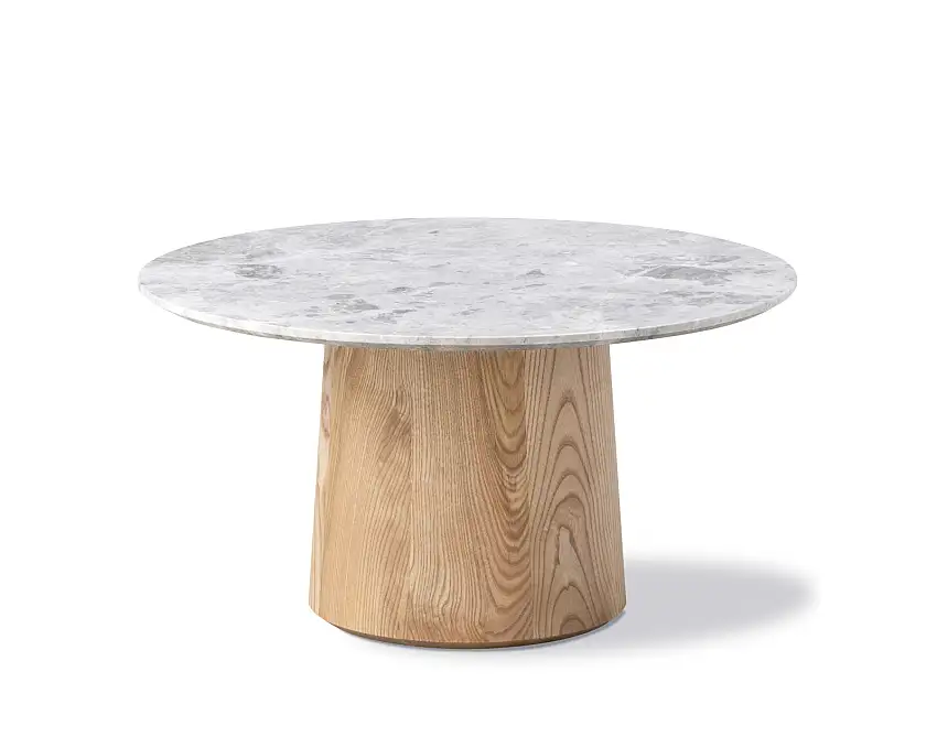 Fredericia - Niveau Couchtisch, Ø 61 x H 33 cm, esche geölt / tundra grey