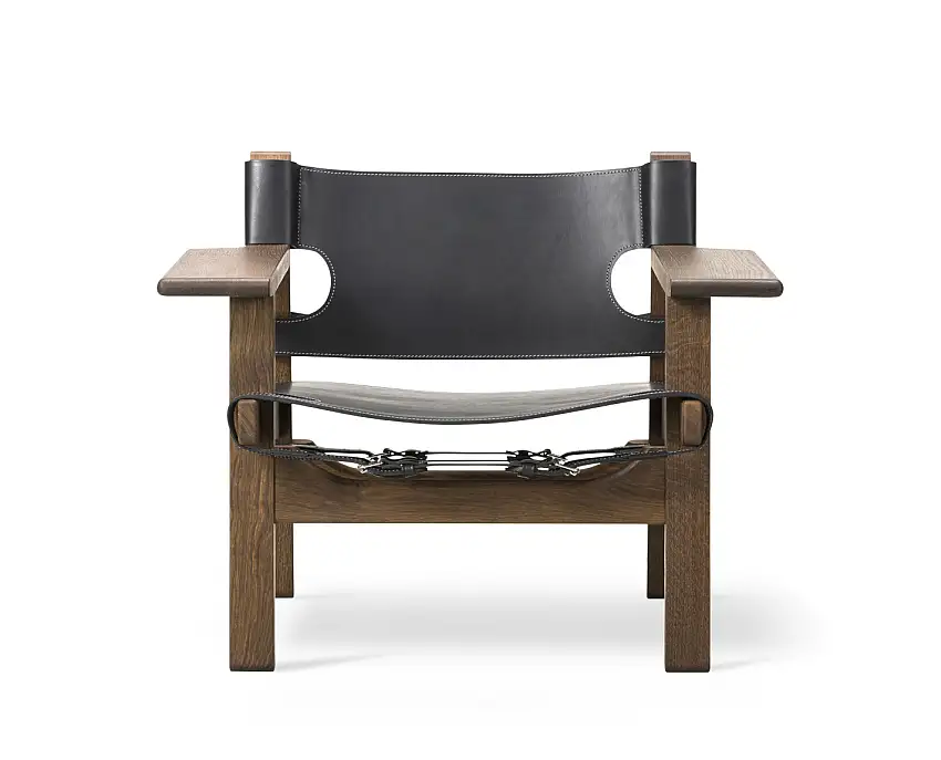 Fredericia - The Spanish Chair, eiche geräuchert und geölt / leder schwarz