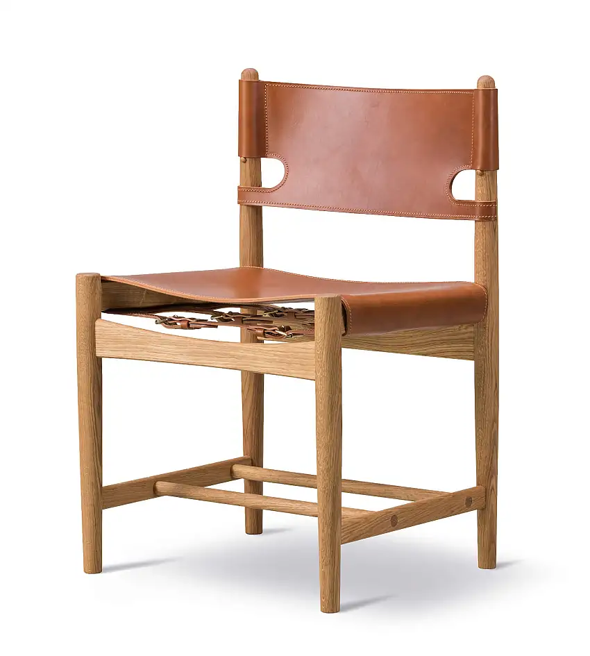 Fredericia - The Spanish Dining Chair, eiche geölt / leder cognac