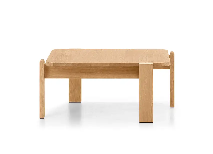 Girsberger - Velum Beistelltisch mit Massivholzplatte, 74 x 74 cm