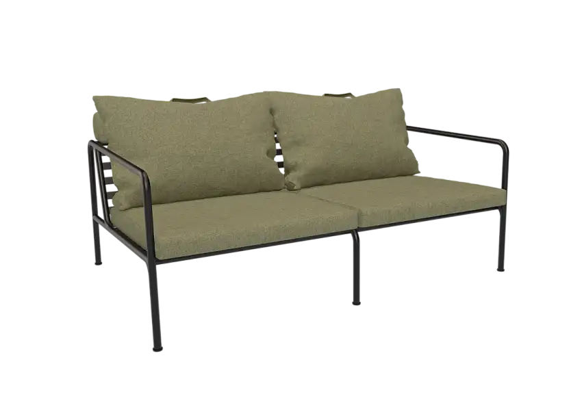 HOUE - Avon Loungesofa 2-Sitzer, schwarz / leaf
