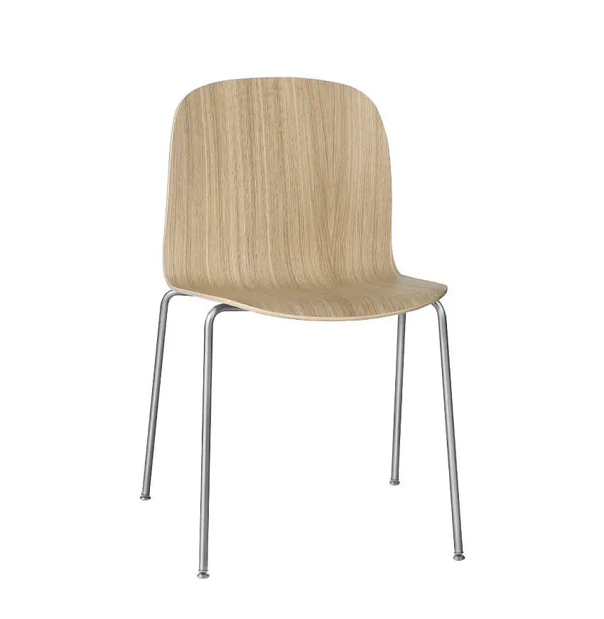 Muuto - Visu Chair, tube base, eiche natur / chrome