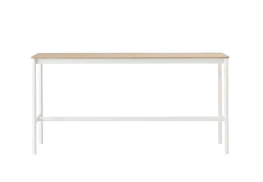Muuto - Base Stehtisch, 190 x 50 cm, höhe 95 cm, eichenfurnier / weiß