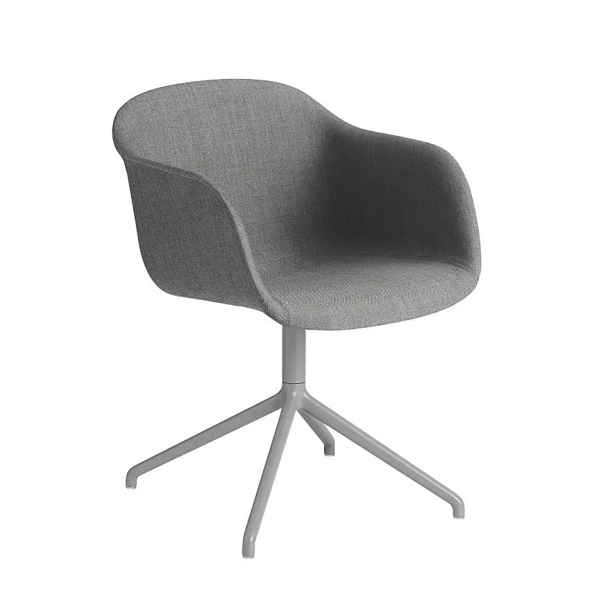Muuto - Fiber Armchair, swivel base, remix 133 / grau