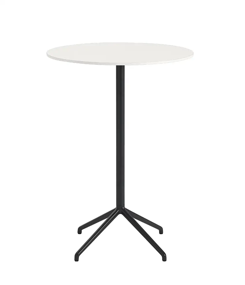 Muuto - Still Cafe Stehtisch, Ø 75 cm, weiß nanolaminat / schwarz