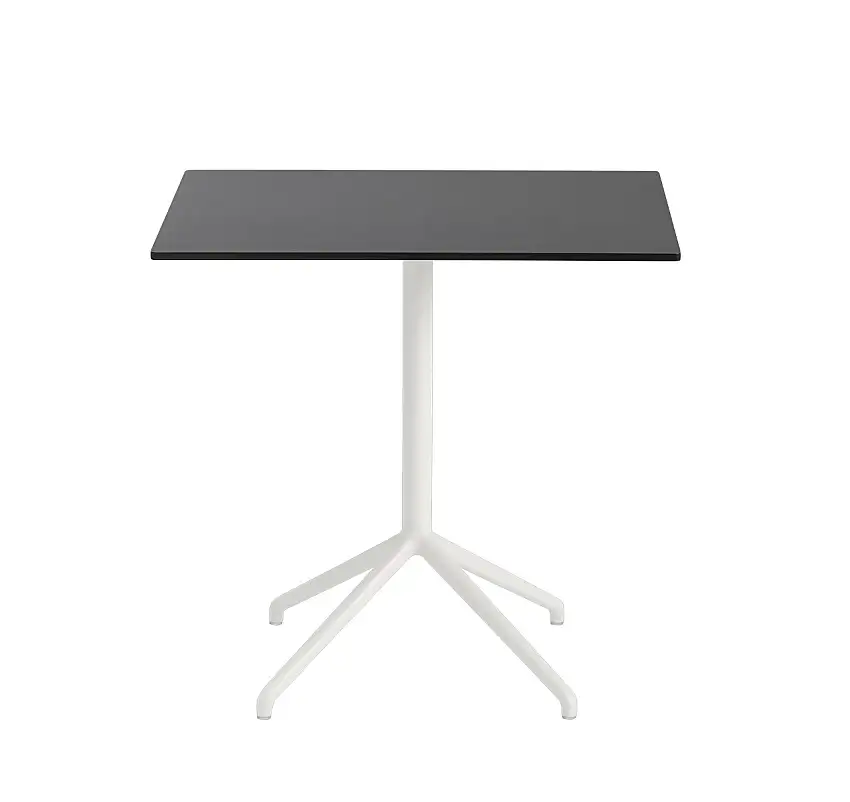 Muuto - Still Cafe Tisch, 75 x 65 cm, schwarz nanolaminat / weiß