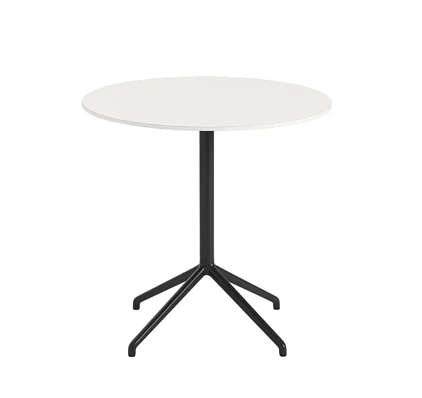 Muuto - Still Cafe Tisch, Ø 75 cm, weiß nanolaminat / schwarz