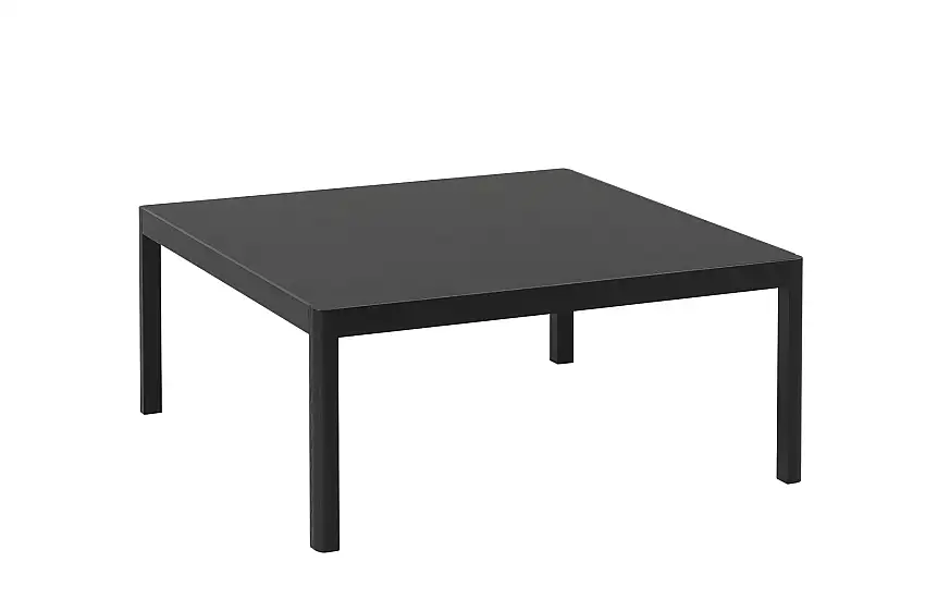 Muuto - Workshop Couchtisch, 86 x 86 cm, eiche schwarz / linoleum schwarz