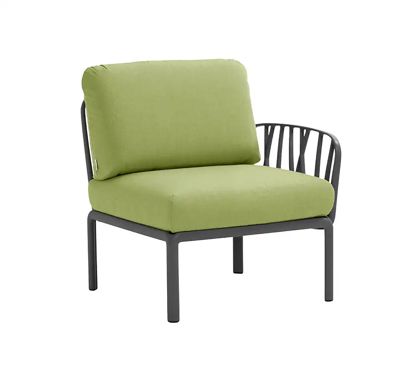 Nardi - Komodo Modulsofa Seitenelement, anthrazit / avocado sunbrella