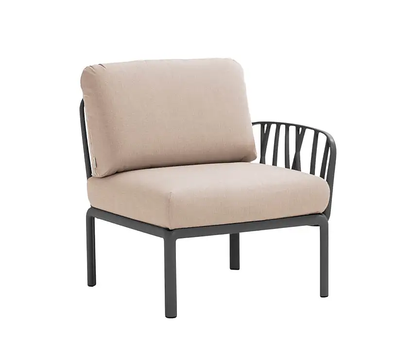 Nardi - Komodo Modulsofa Seitenelement, anthrazit / canvas sunbrella